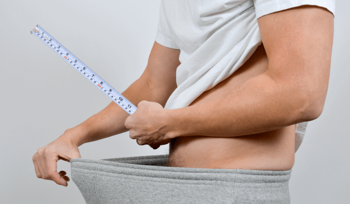 Penismessung mit einem Zentimeter